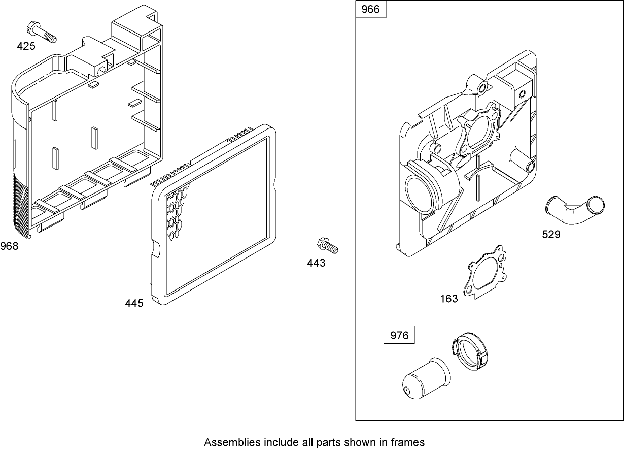Air Cleaner Assembly Briggs and Stratton 12H807-2038-B1
