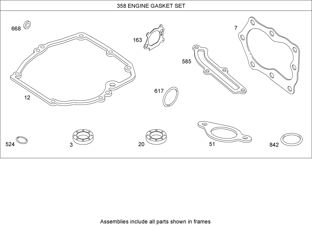 Engine Gasket Set Briggs and Stratton 12H807-2038-B1