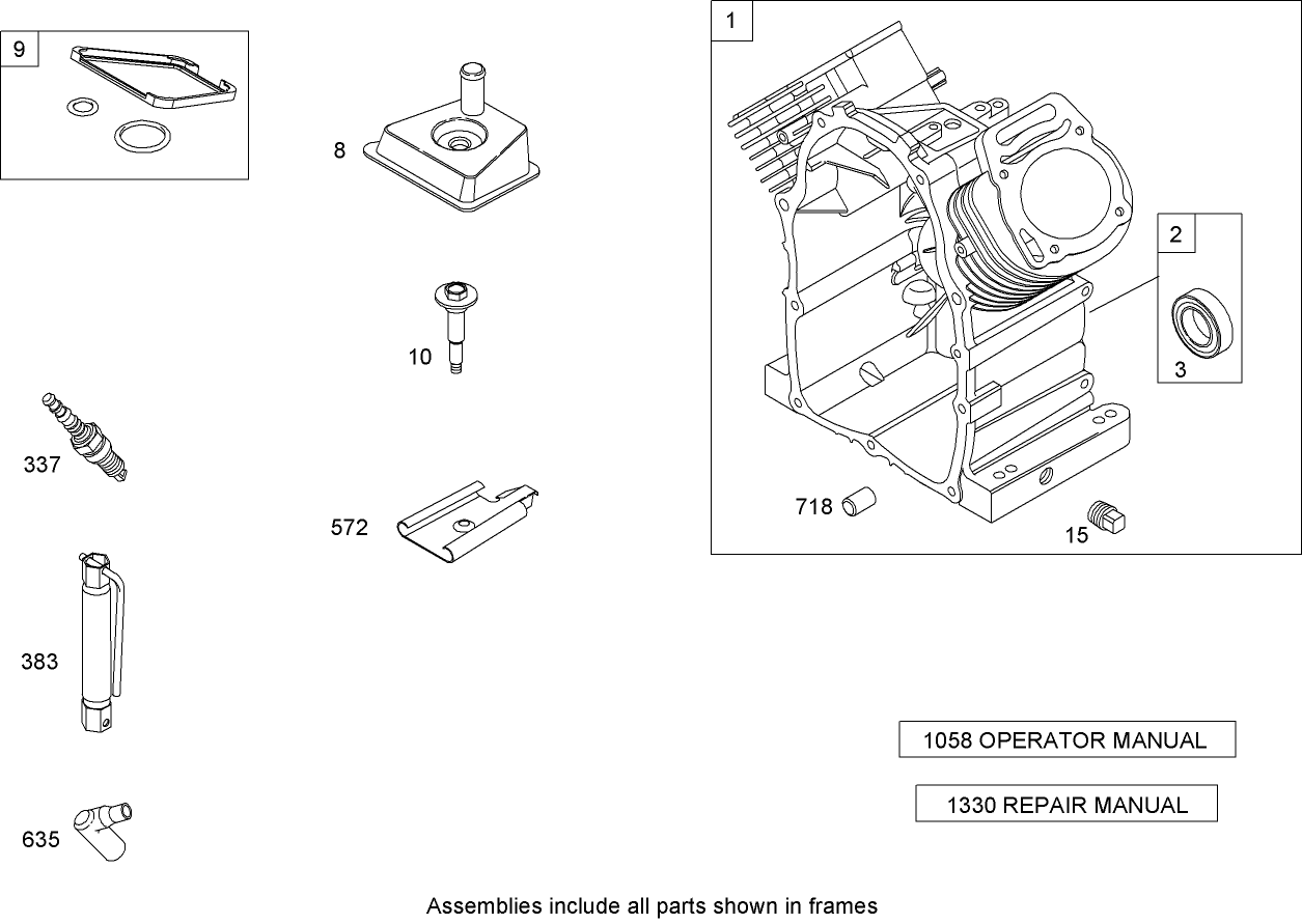 Cylinder Assembly Briggs and Stratton 305447-0203-E1