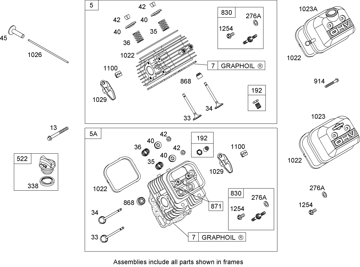 Cylinder Head Assembly Briggs and Stratton 305447-0203-E1