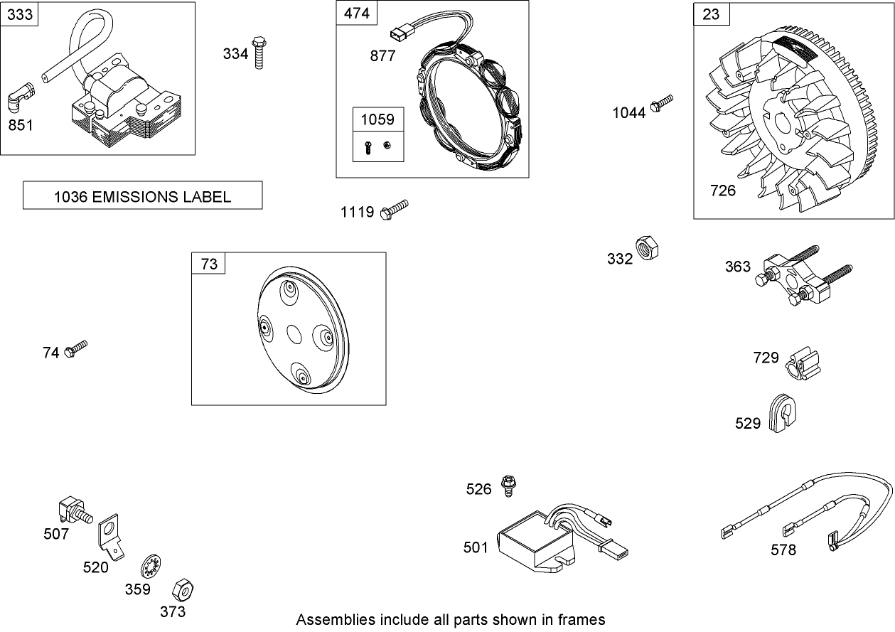 Flywheel Assembly Briggs and Stratton 305447-0203-E1
