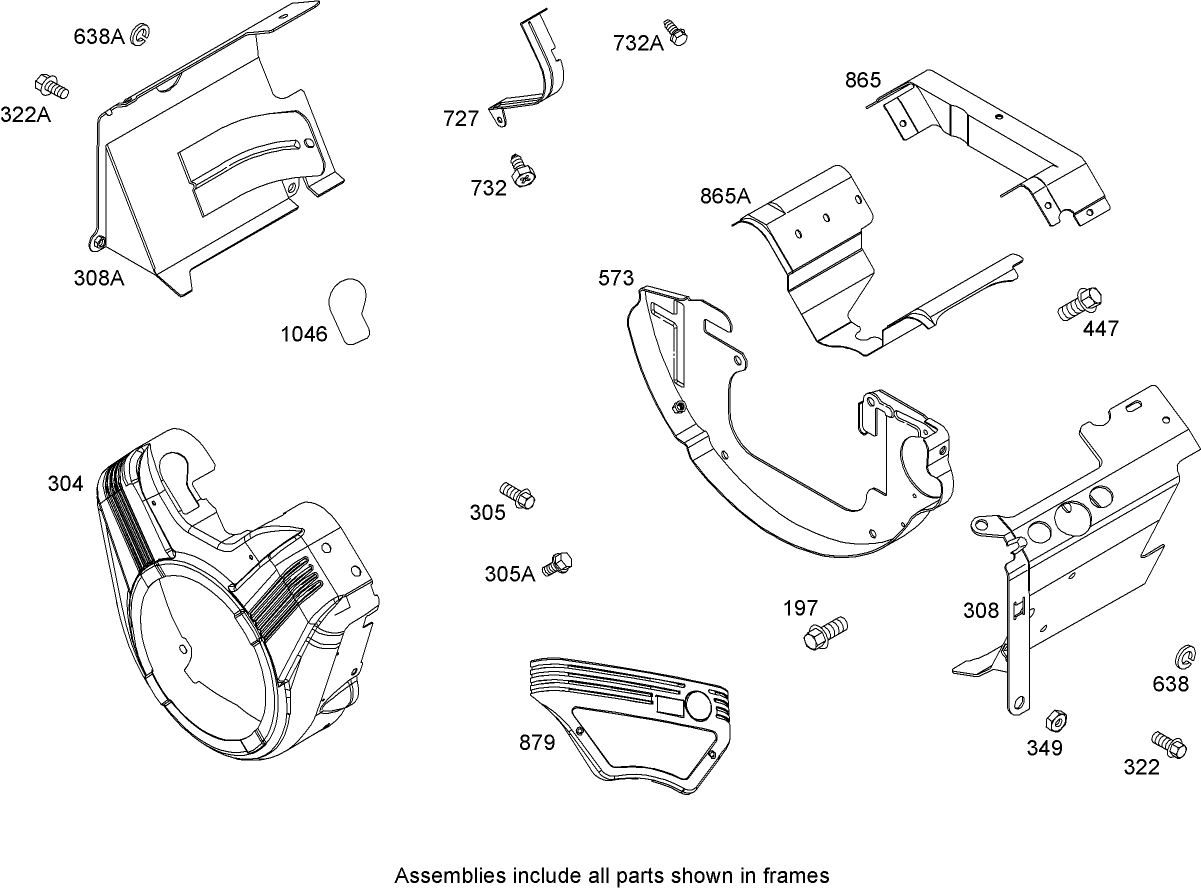 Blower Housing Assembly Briggs and Stratton 305447-0203-E1