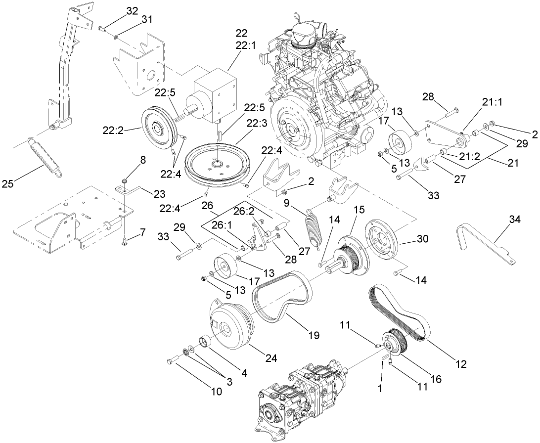 Hydro and Gearbox Drive Assembly