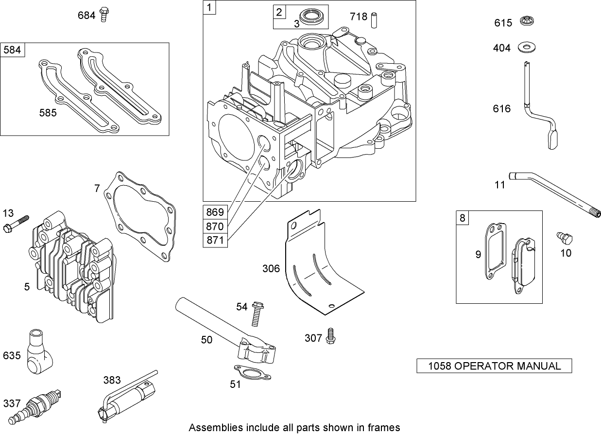 Cylinder Assembly  Briggs and Stratton 126T02-0139-B1