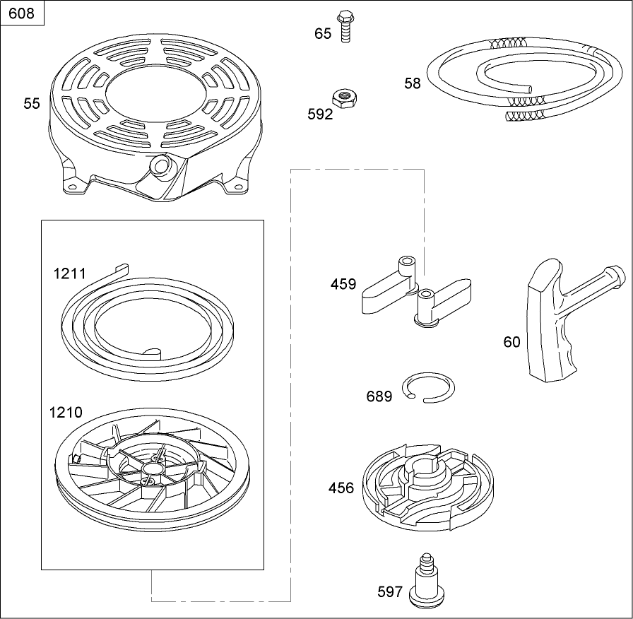 Starter Assembly  Briggs and Stratton 126T02-0139-B1