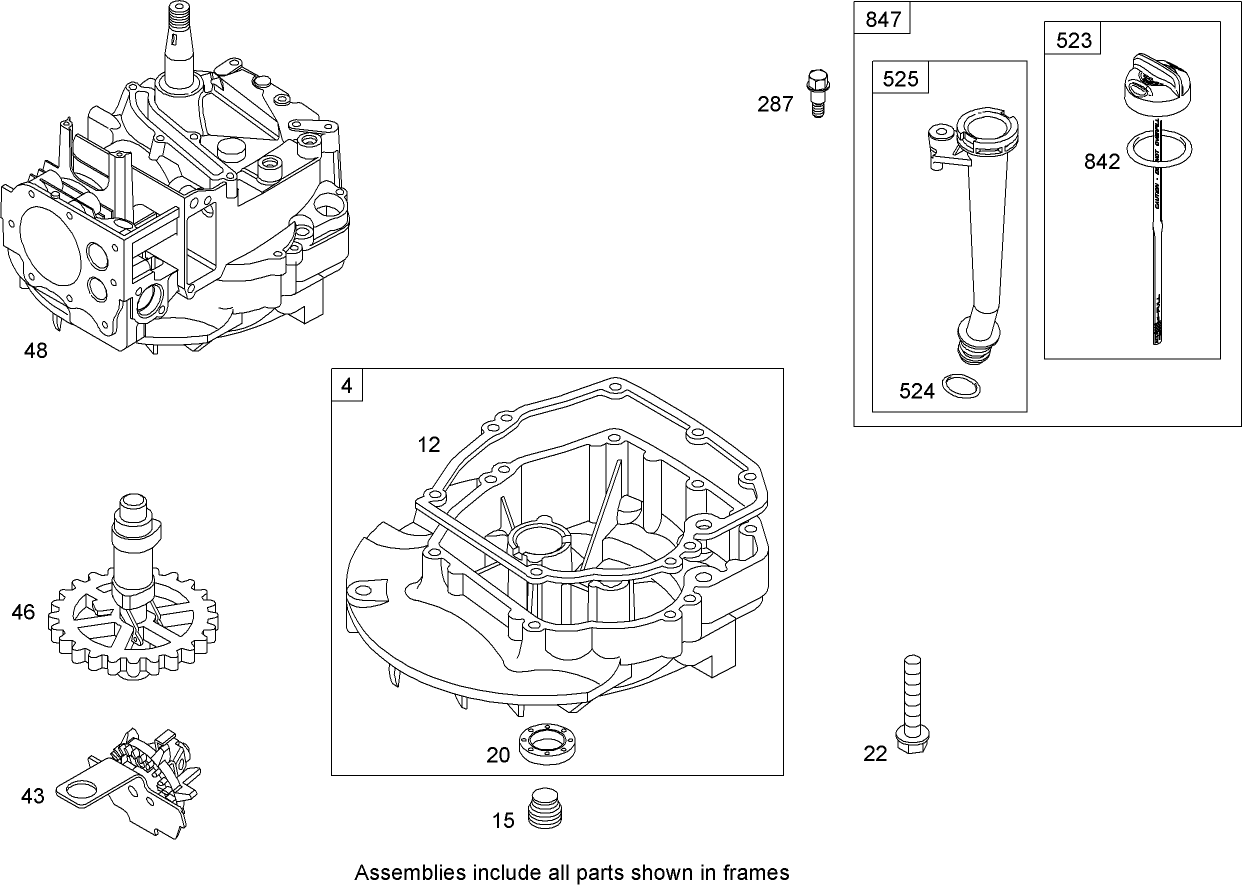 Crankcase Assembly Briggs and Stratton 126T05-0115-B1