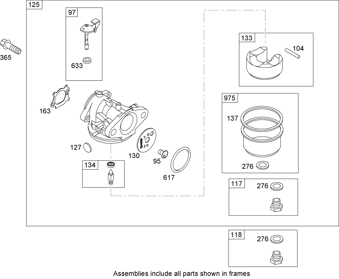 Carburetor Assembly Briggs and Stratton 126T05-0115-B1