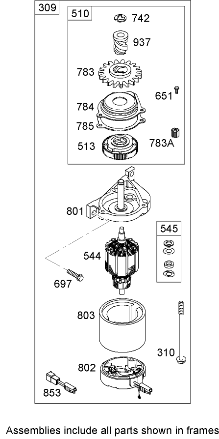 Electric Starter Assembly Briggs and Stratton 126T05-0115-B1