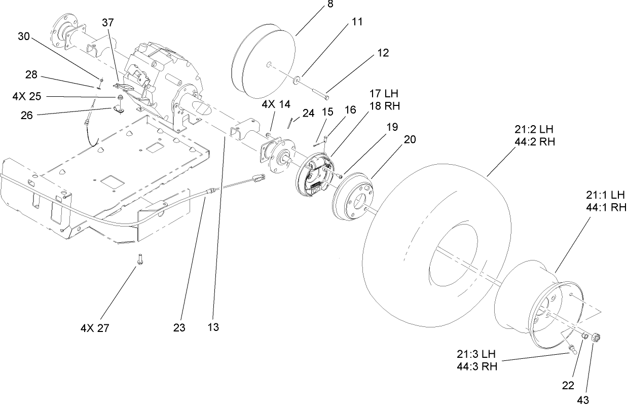 Rear Tire and Transaxle Assembly