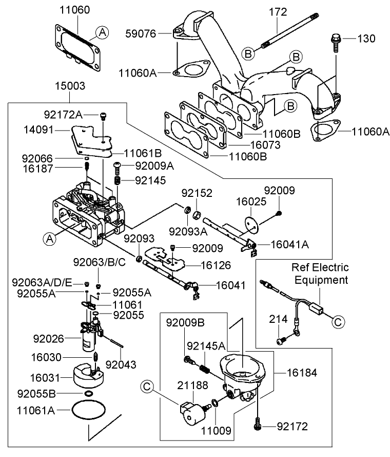 Carburetor Assembly  Kawasaki FH641V-AS31