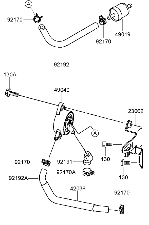 Fuel Tank and Valve Assembly  Kawasaki FH641V-AS31