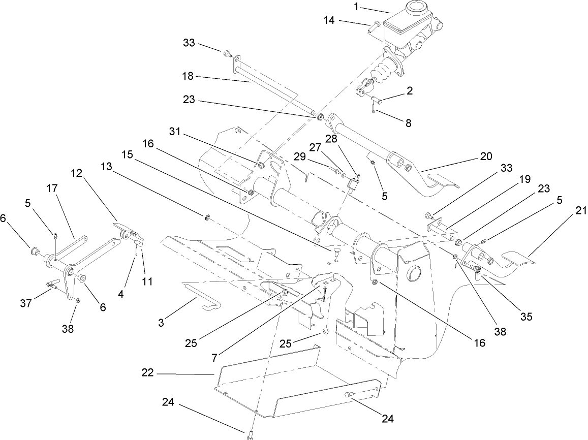 Brake Accelerator and Clutch Assembly