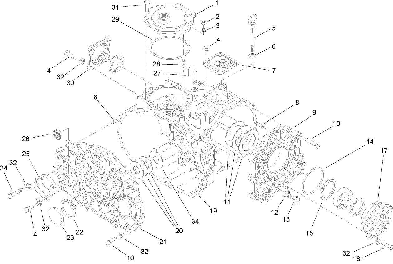 Case Assembly  Transaxle Assembly No. 105-4180