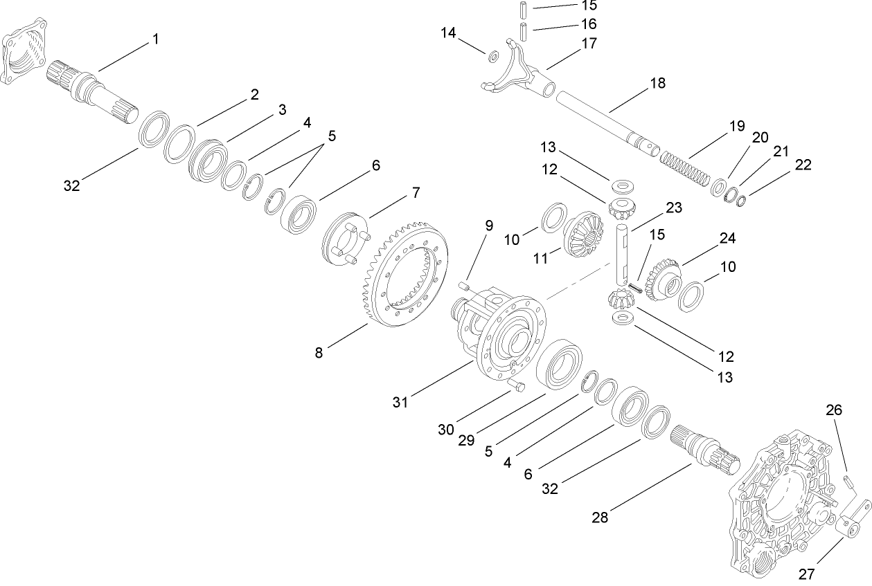Differential Gear Assembly  Transaxle Assembly No. 105-4180