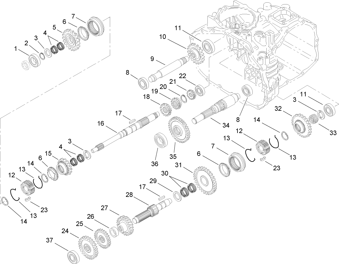 Gear Shaft Assembly  Transaxle Assembly No. 105-4190