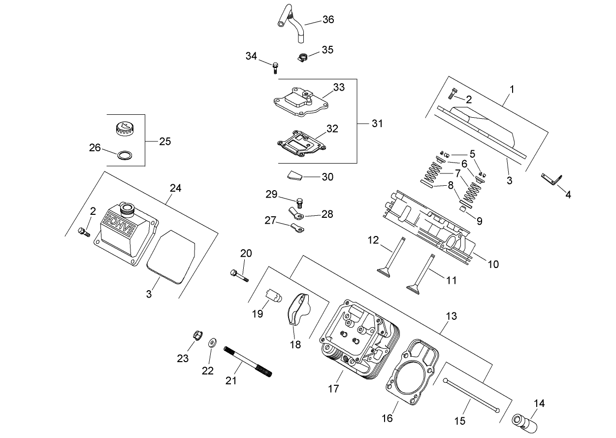 Head, Valve and Breather Assembly Kohler CH730-0162