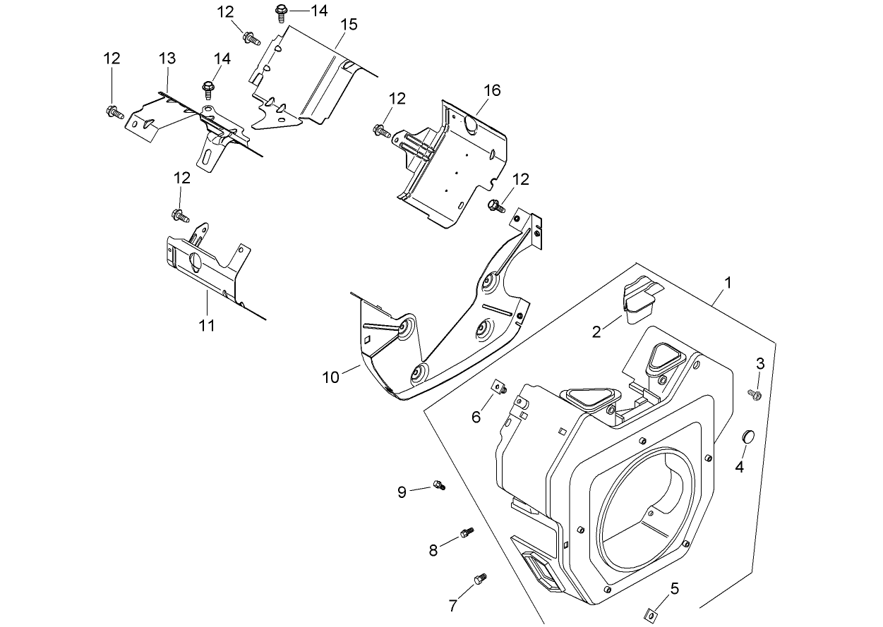 Blower Housing and Baffle Assembly Kohler CH730-0162