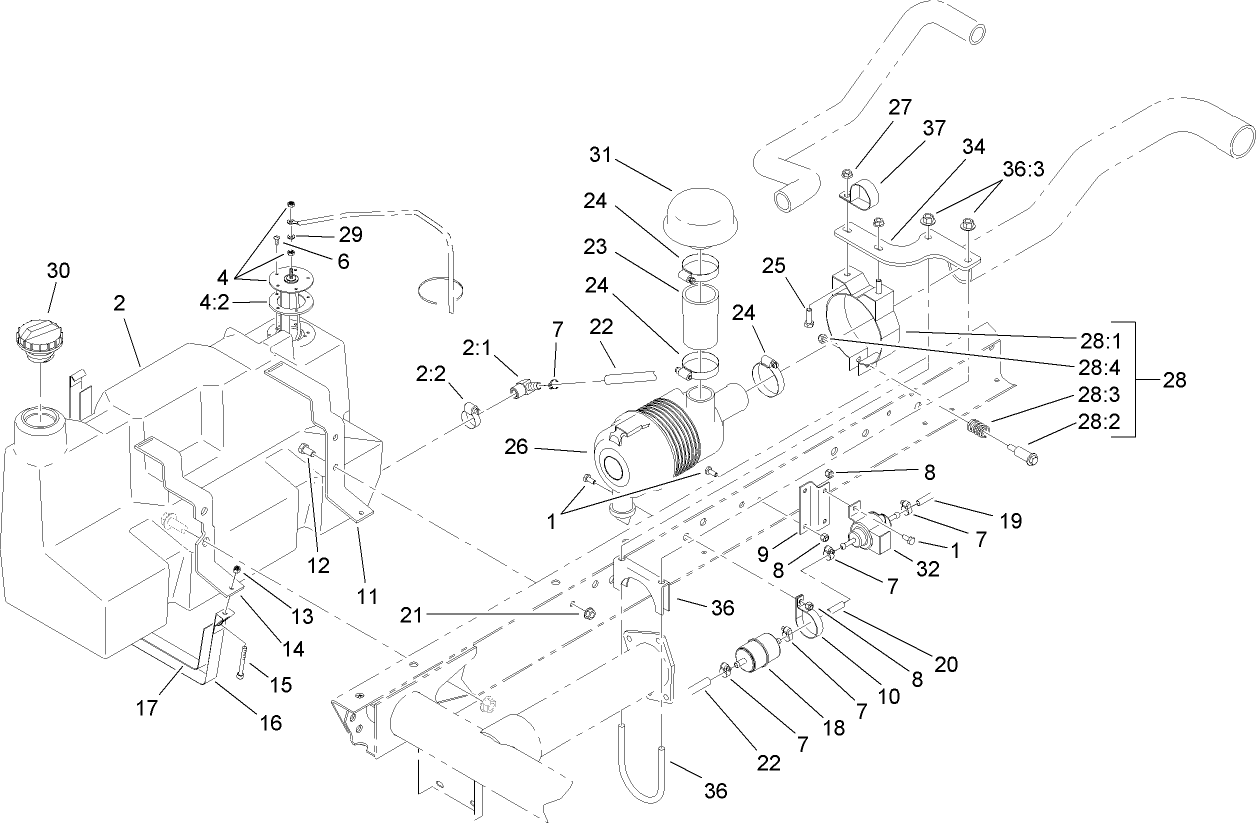 Fuel Tank and Air Cleaner Assembly