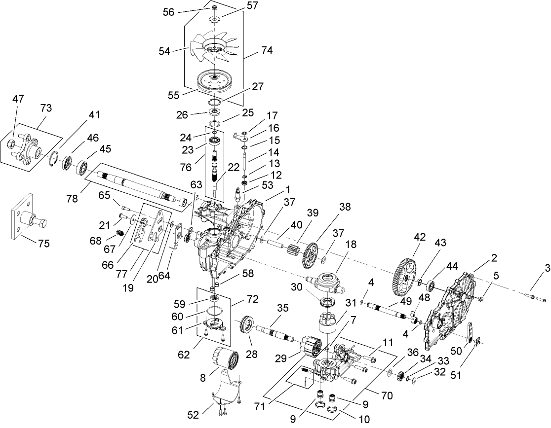 RH Hydro Transmission Assembly  No. 109-3371