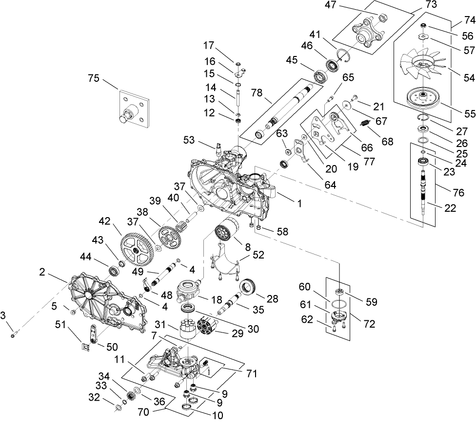 LH Hydro Transmission Assembly  No. 109-3372