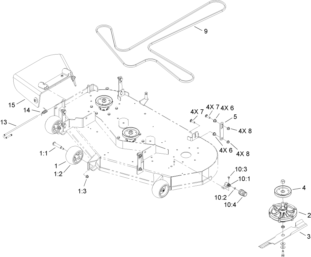 48 Inch Deck Blade and Discharge Assembly