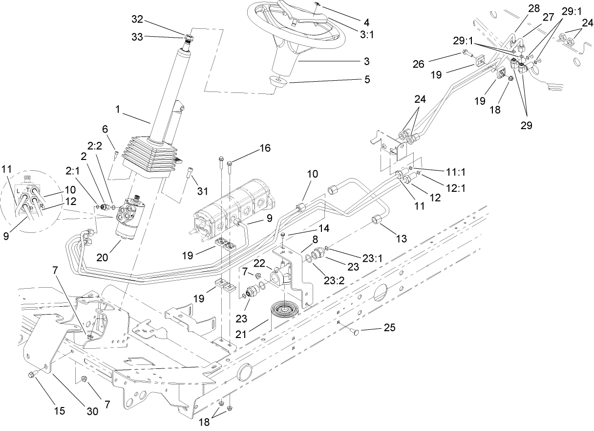 Steering Valve Hydraulic Plumbing Assembly