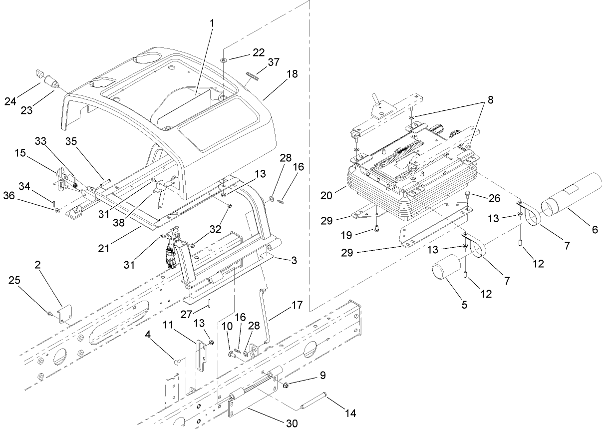 Seat Base and Suspension Assembly