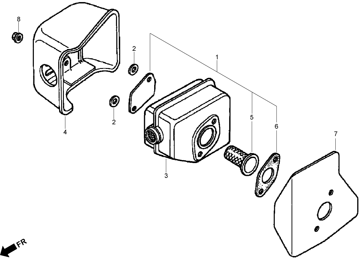 Muffler Assembly  Honda GXV160UH2 A1T