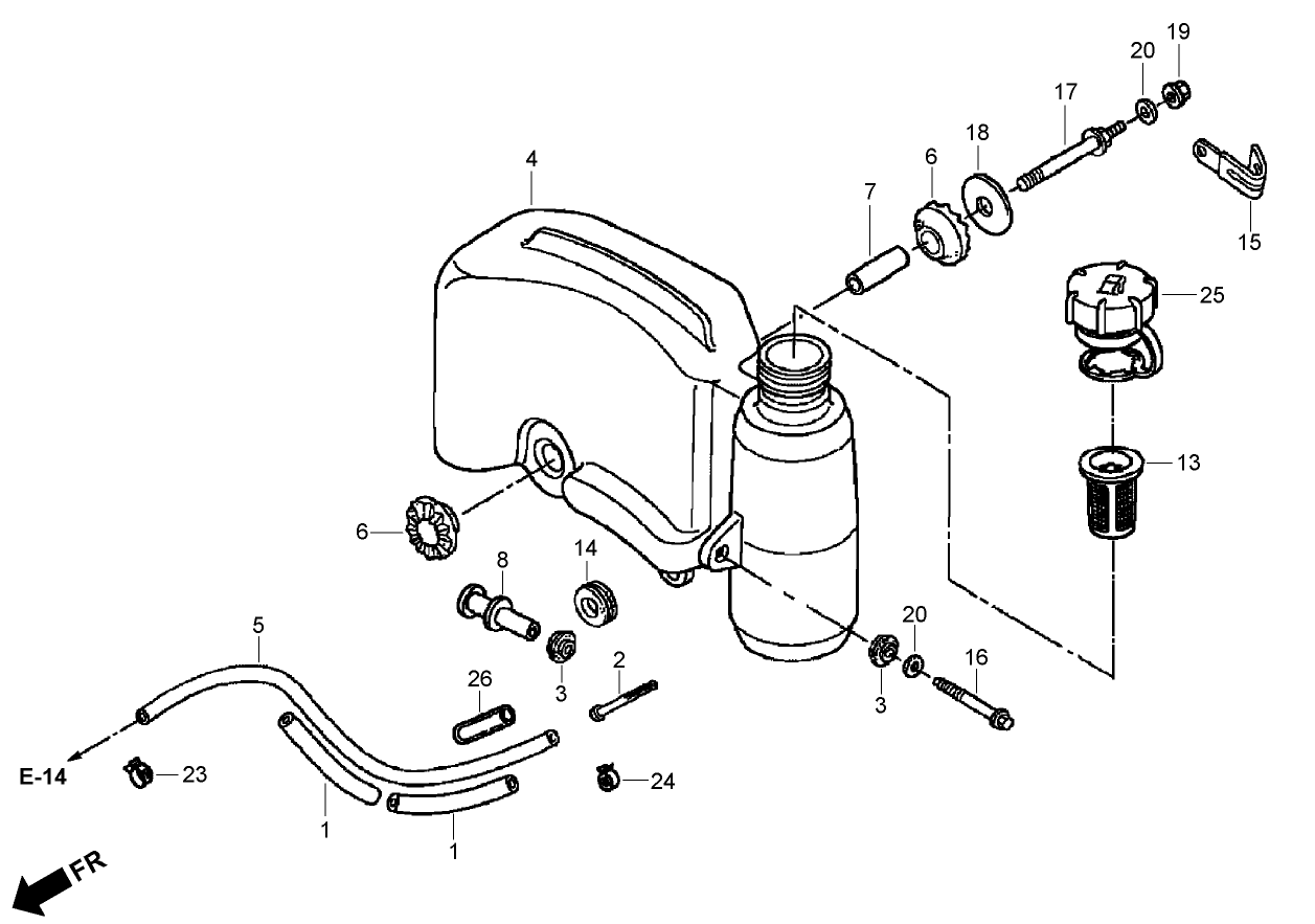 Fuel Tank Assembly  Honda GXV160UH2 A1T