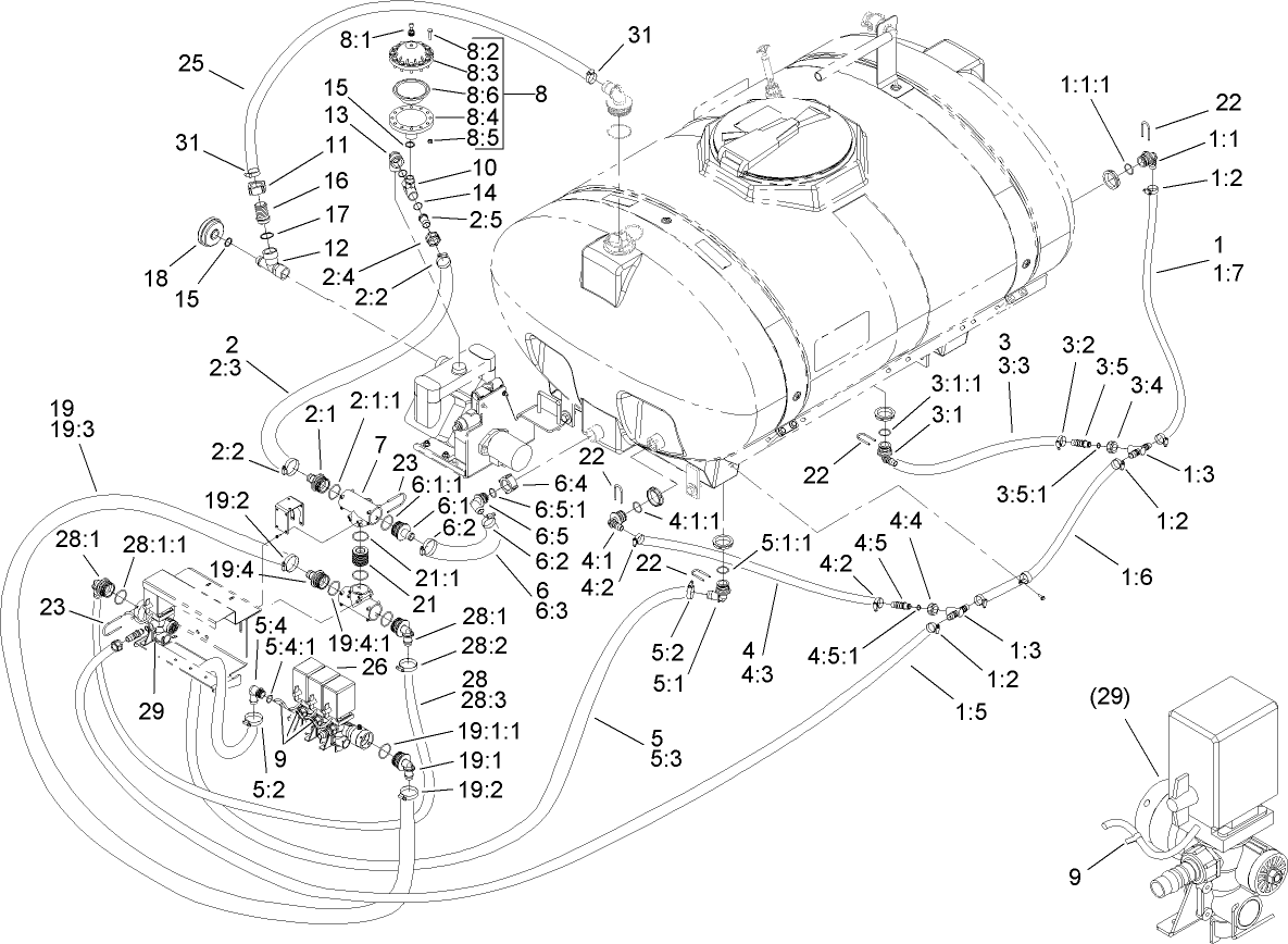 Internal Sprayer Component Assembly No. 1