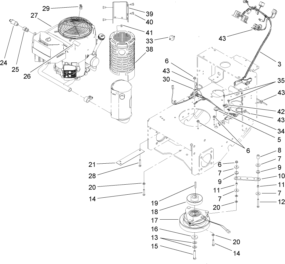 Engine and Clutch Assembly