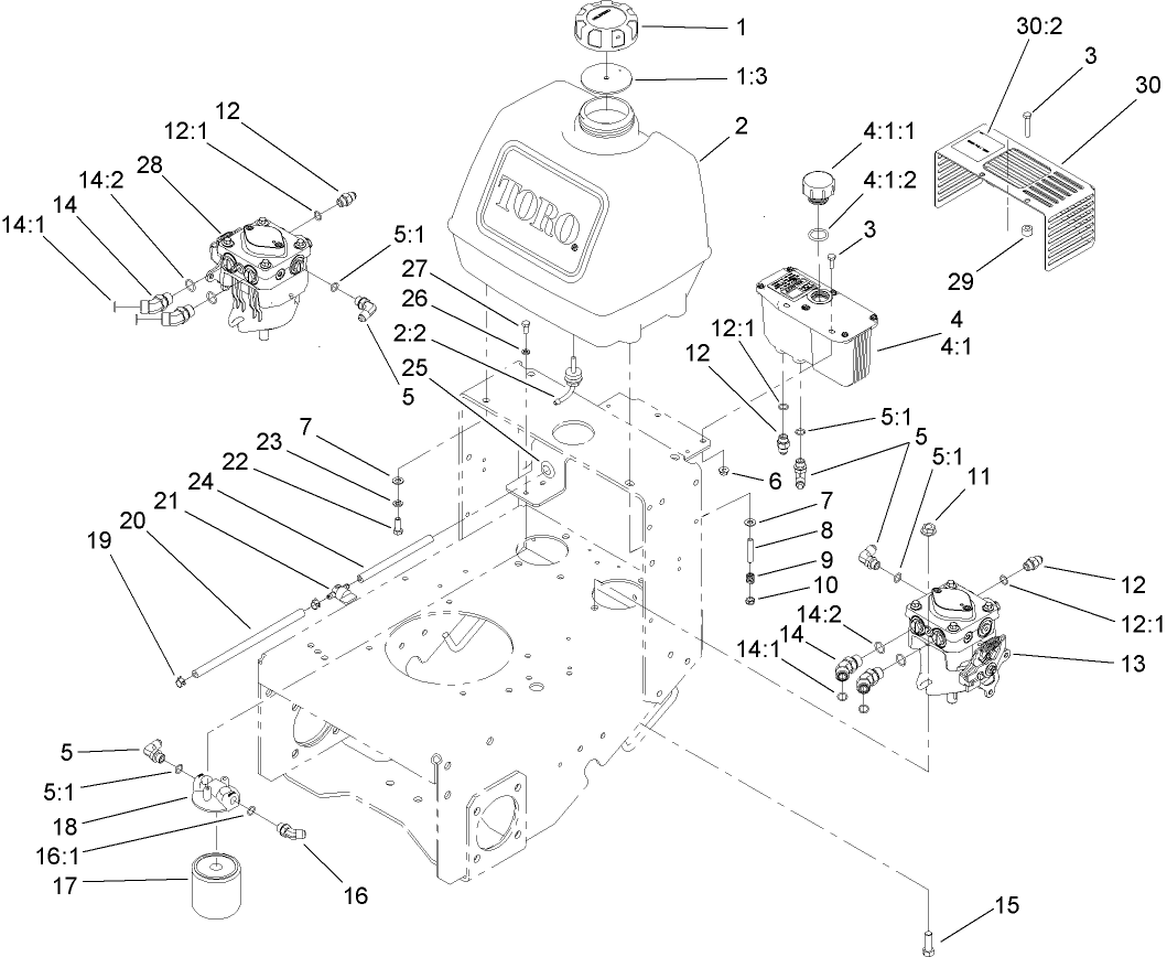 Fuel System, Hydraulic Pump and Filter Assembly
