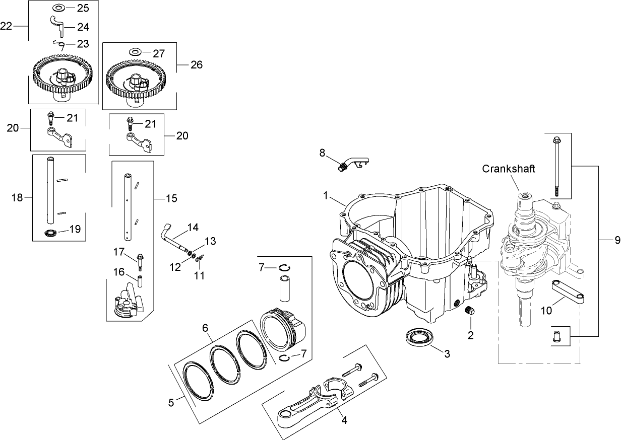 Crankcase Assembly  Kohler SV590-0023