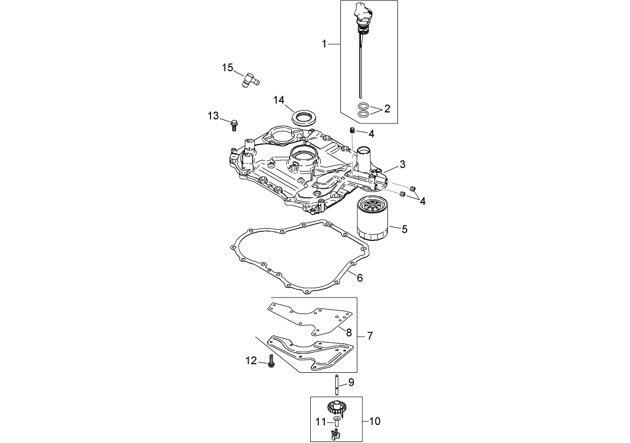 Oil Pan and Lubrication Assembly  Kohler SV590-0023