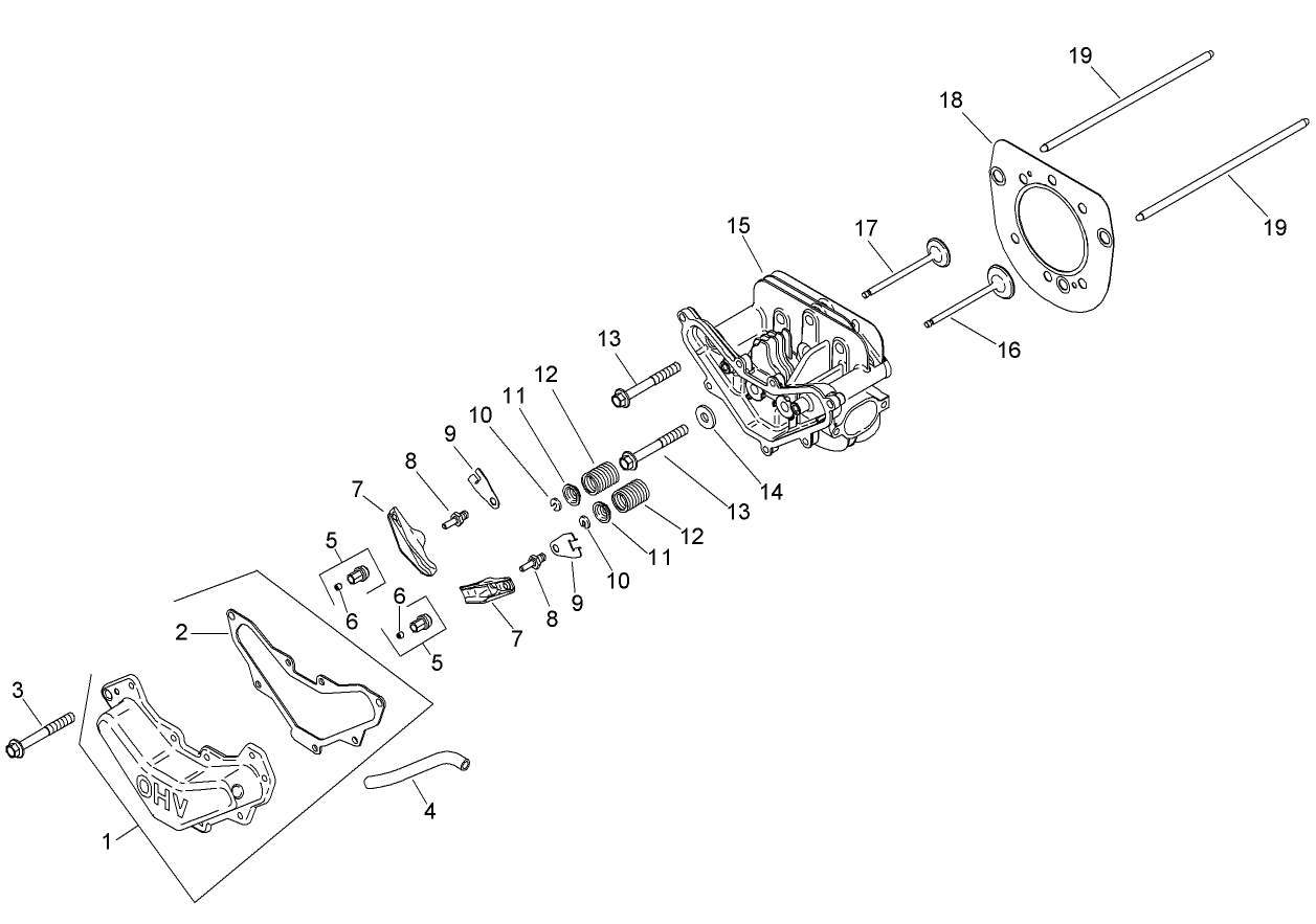Head, Valve and Breather Assembly  Kohler SV610S-0022