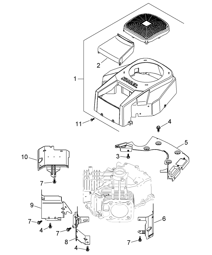 Blower Housing Assembly Kohler SV720-0030