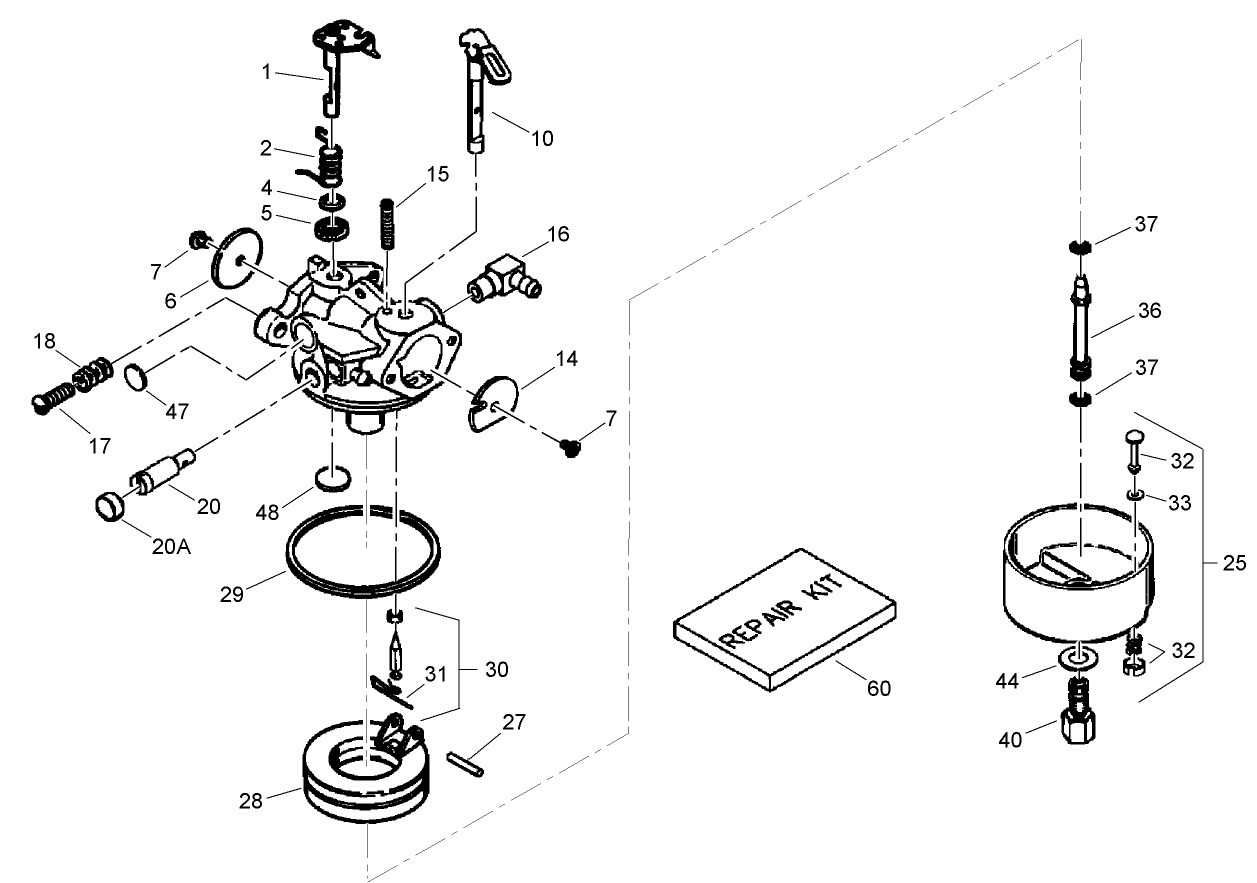 Carburetor Assembly No. 640298 Tecumseh OH195SA-72568G