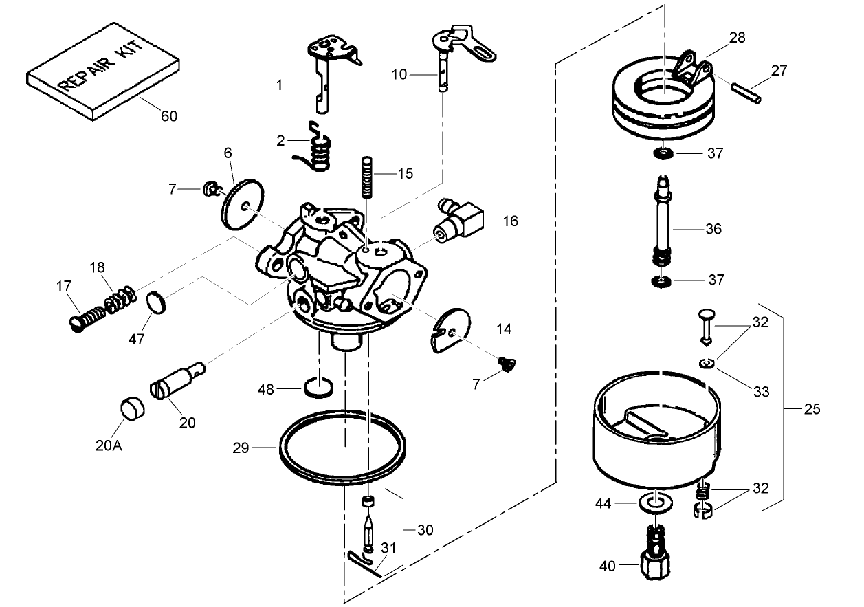 Carburetor Assembly No. 640299B  Tecumseh LH195SP-67530D