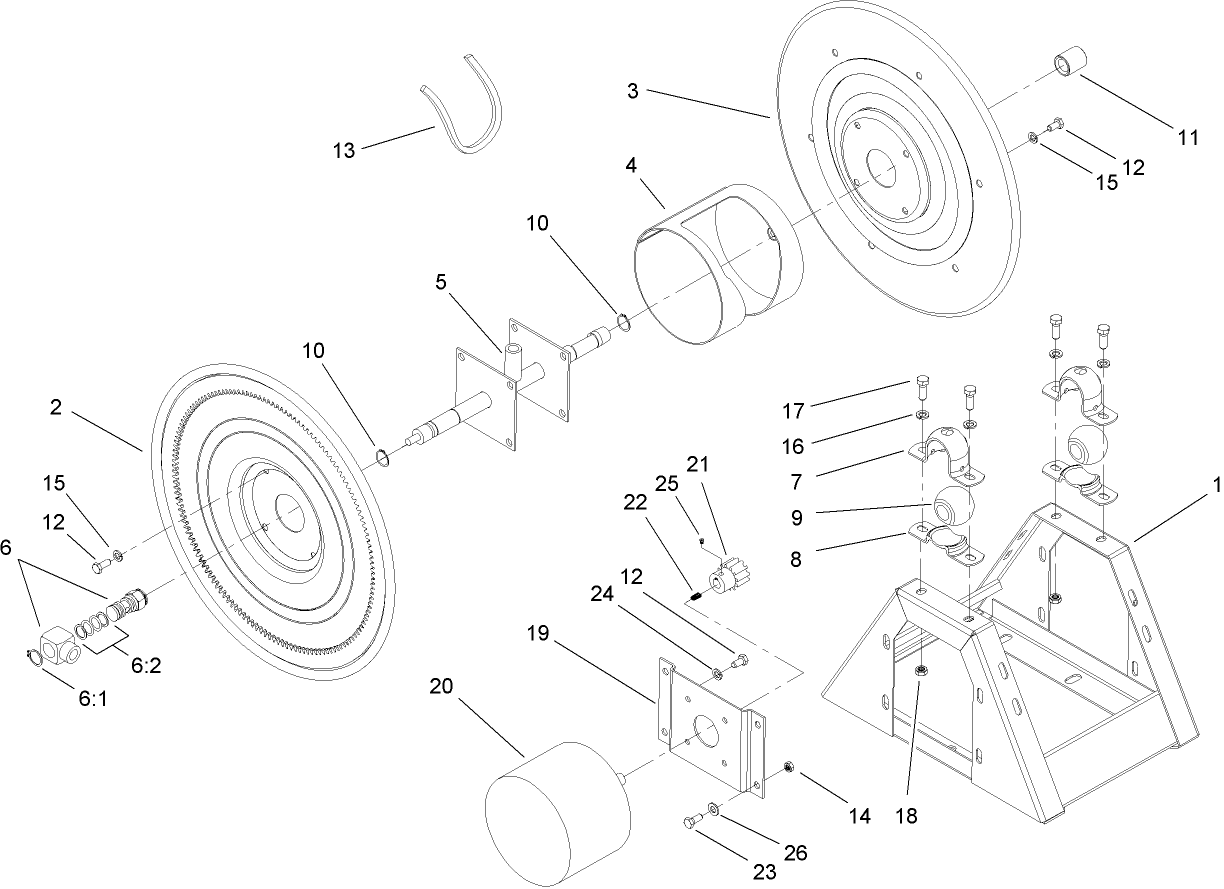 Hose Reel Frame Assembly No. 104-8714