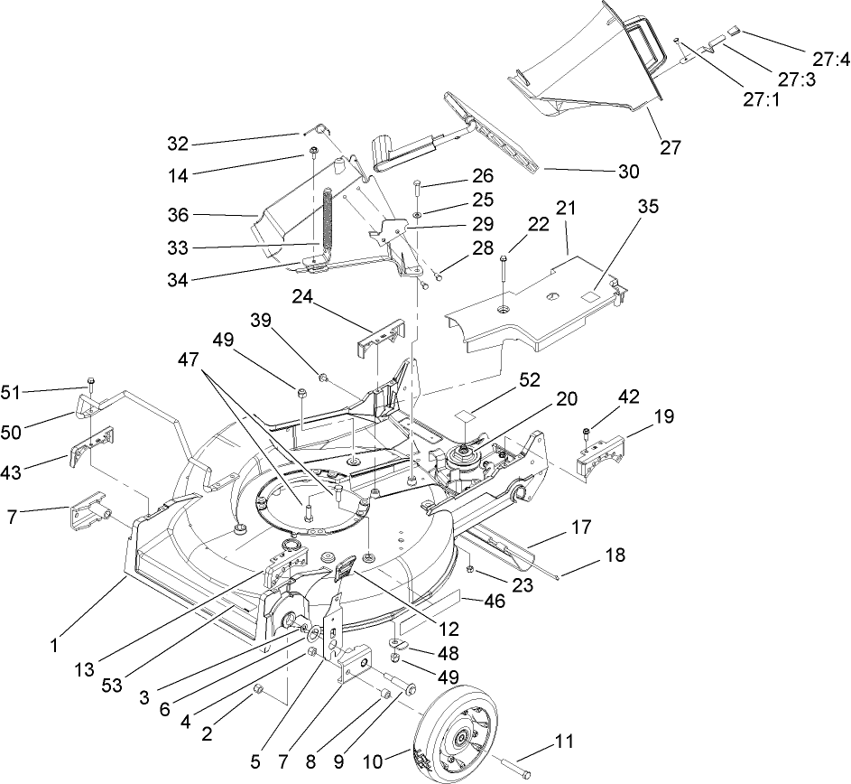 Housing, Chute and Wheel Assembly