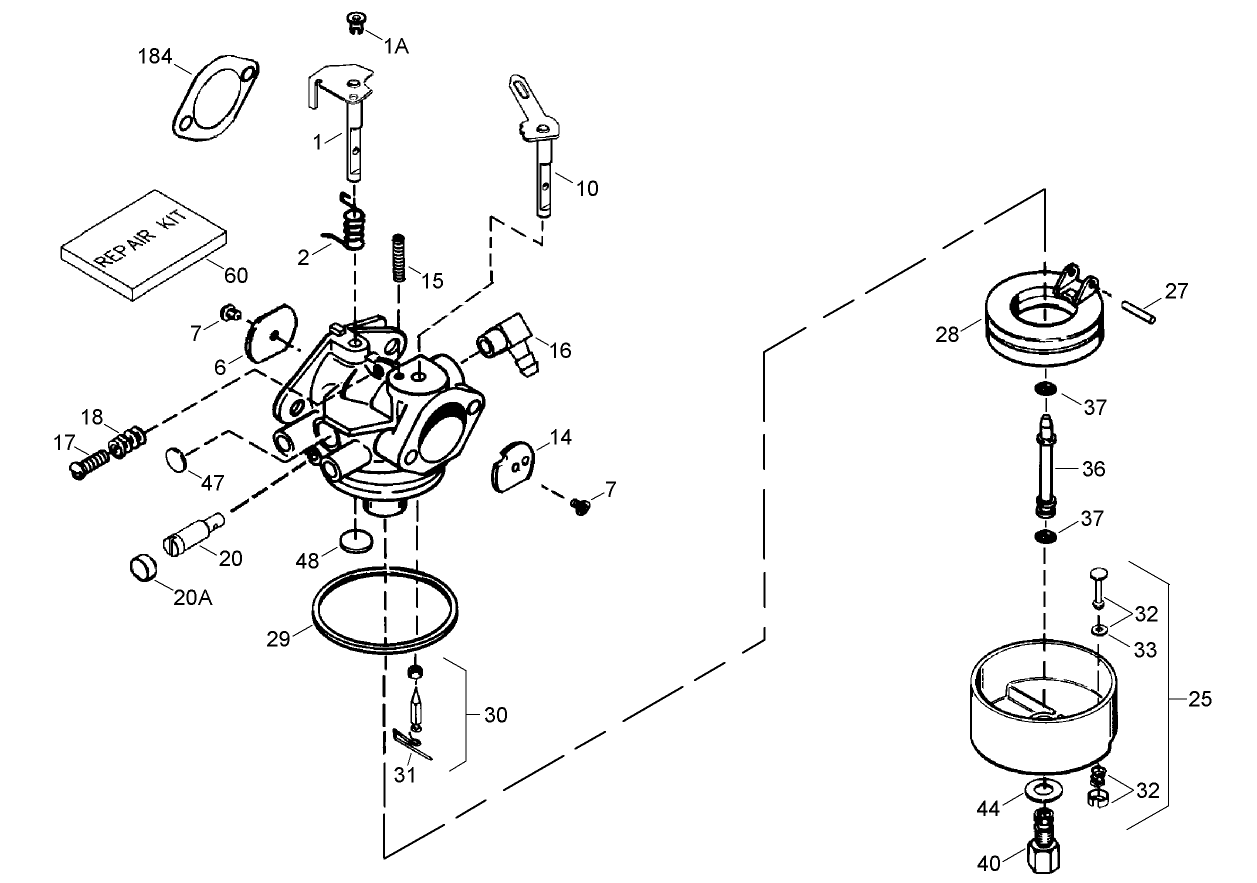 Carburetor Assembly No. 640169 Tecumseh OH318SA-221847B