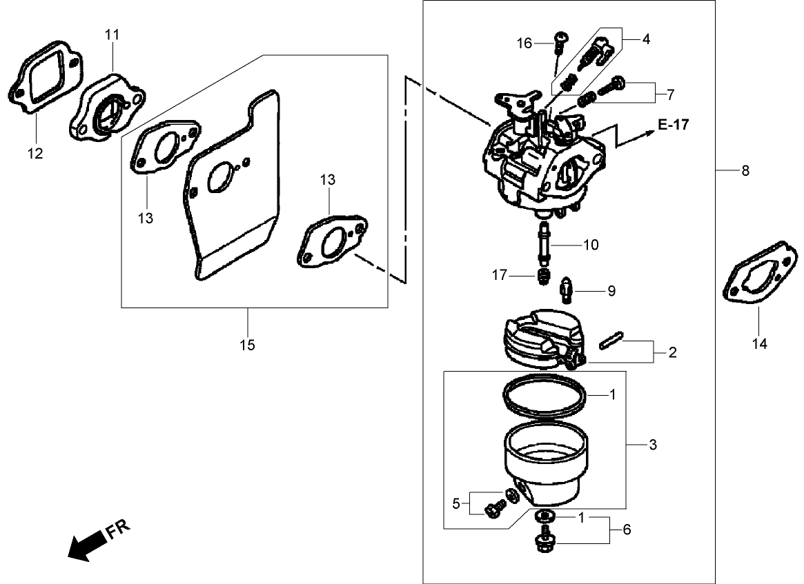 Carburetor Assembly Honda GSV190LA A3T