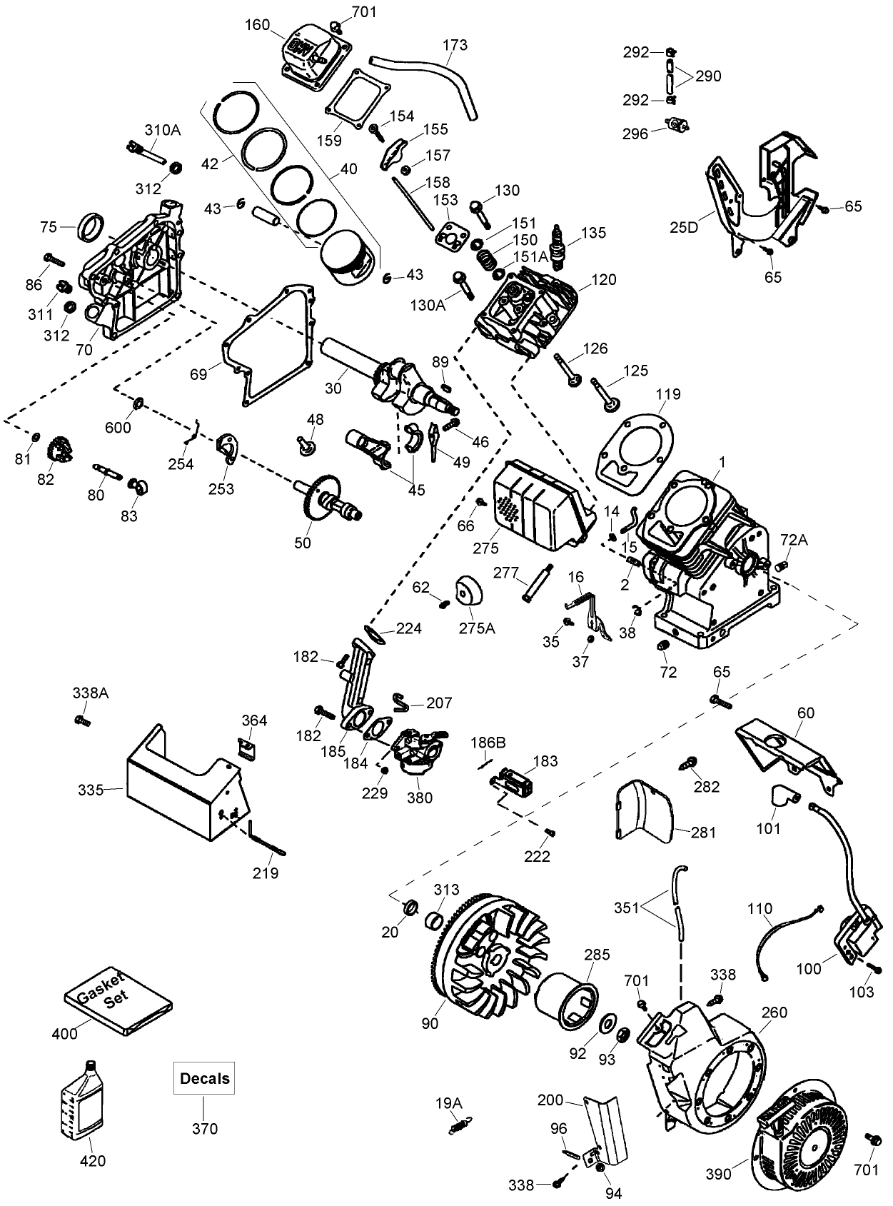 Engine Assembly No. 1  Tecumseh OH195SA-72567G