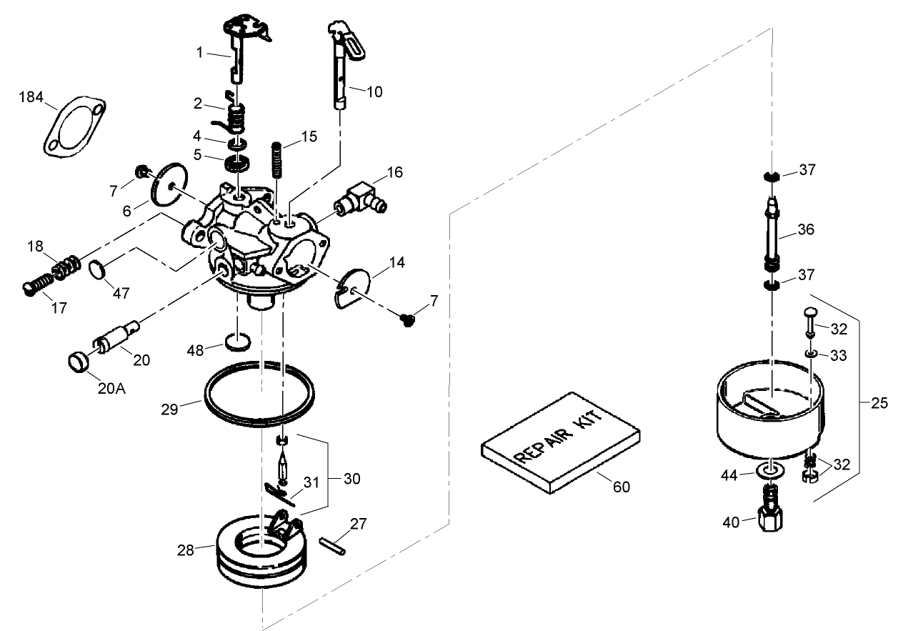Carburetor Assembly No. 640298  Tecumseh OH195SA-72567G