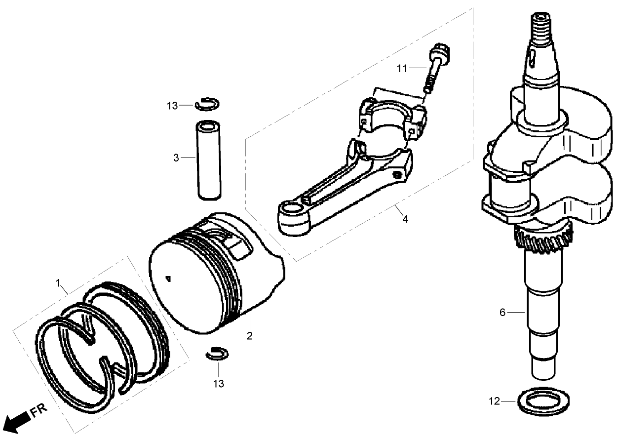 Crankshaft and Piston Assembly  Honda GXV160UH2 T1AH