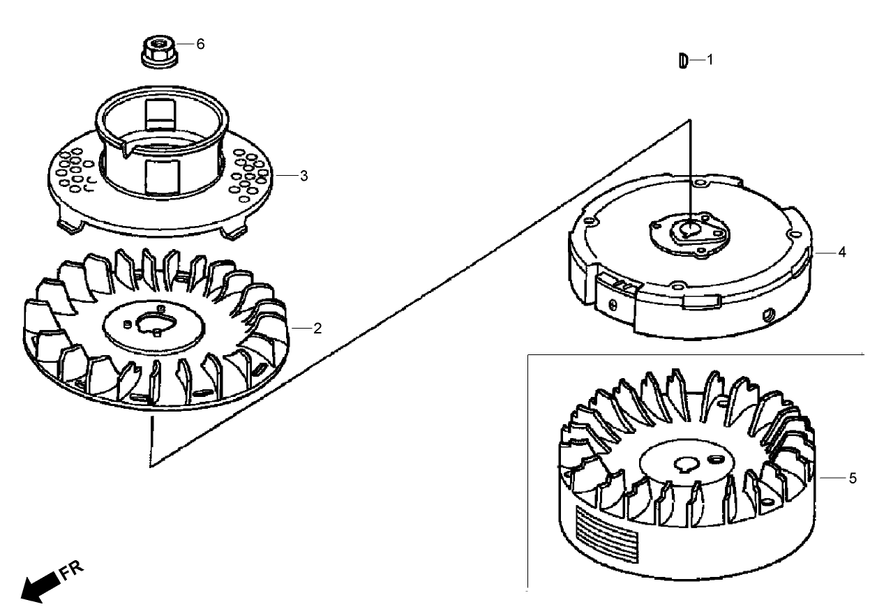 Flywheel Assembly  Honda GXV160UH2 T1AH