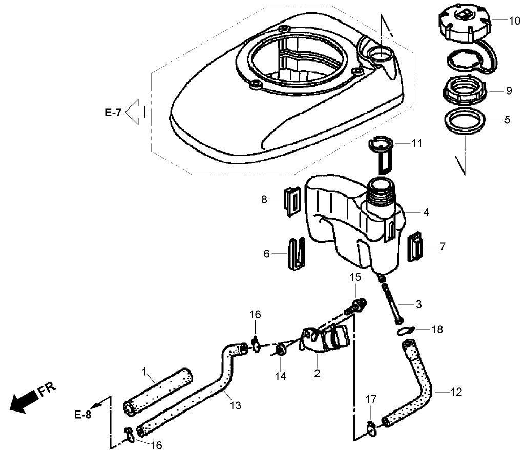 Fuel Tank Assembly Honda GSV190LA A3T