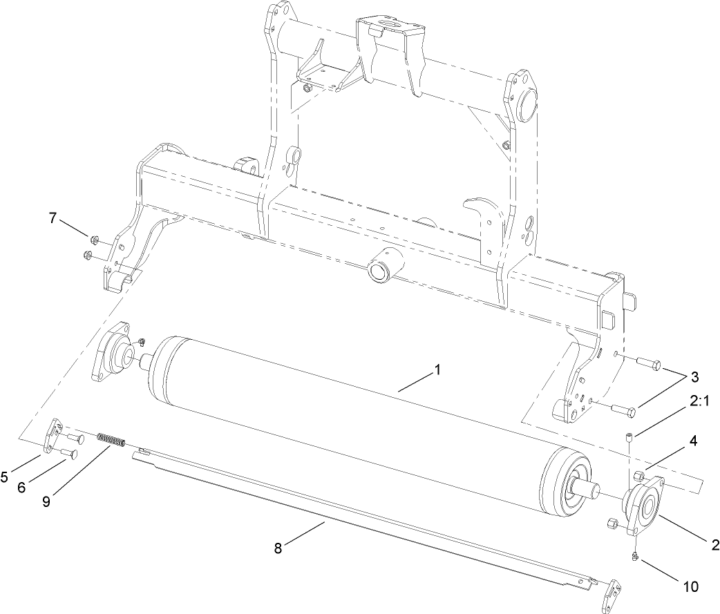 Left Hand Roller and Scraper Assembly