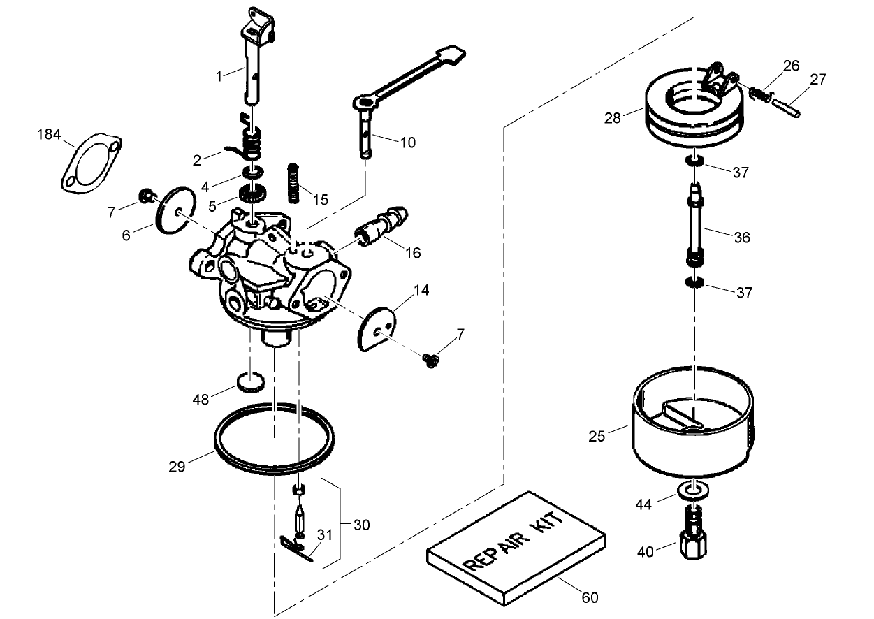 Carburetor Assembly No. 640086A  Tecumseh TH098SA-1723F