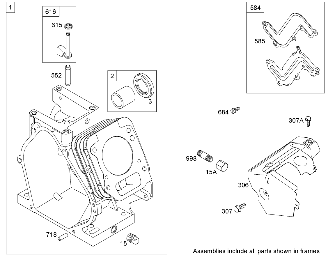Cylinder Assembly  Briggs and Stratton 15D102-0111-E1
